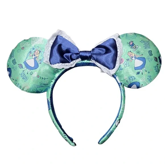 NWT *Discontinued* Disney Epcot UK Alice In Wonderland Minnie Ears Headband - Picture 1 of 5